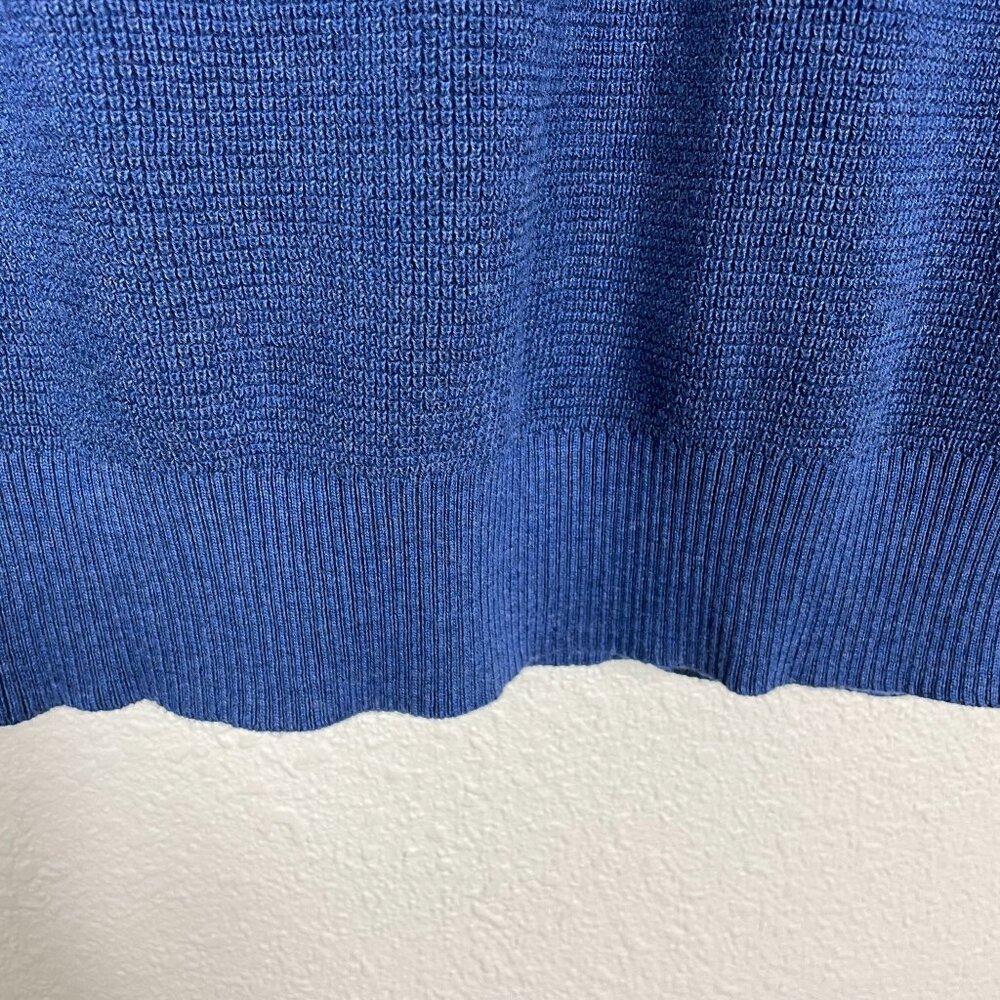 Brooks Brothers Sweater Red Fleece Men Blue Henley Neck Knit Casual Size Large - Picture 6 of 6